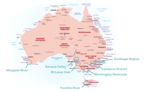 Australische Wijngebieden